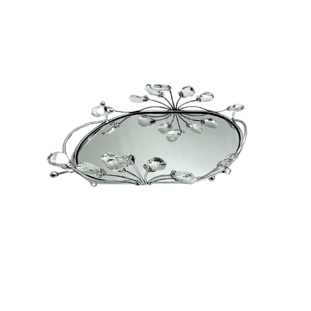 Bandeja con espejo pequeña plateada – Ref. SA2503-71M