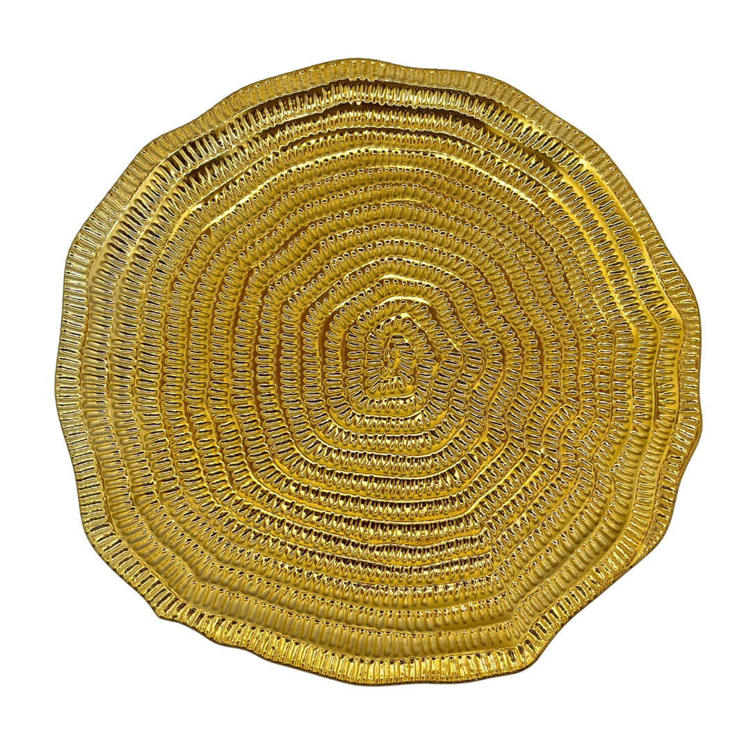 plato base decorativo plástico dorado 33 x 33 cms Ref: SA1209-07