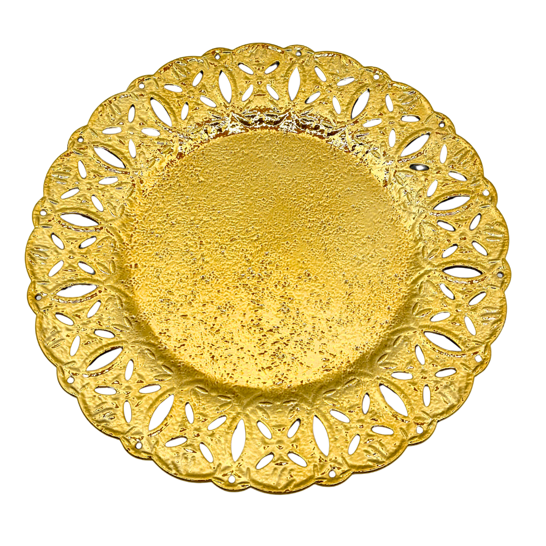 plato base decorativo plástico dorado 33 x 33 cms Ref: SA1209-17