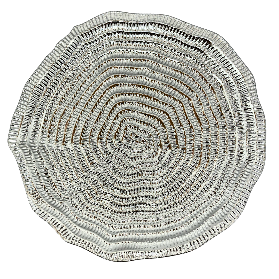 plato base decorativo plástico plateado 33 x 33 cms Ref: SA1209-08