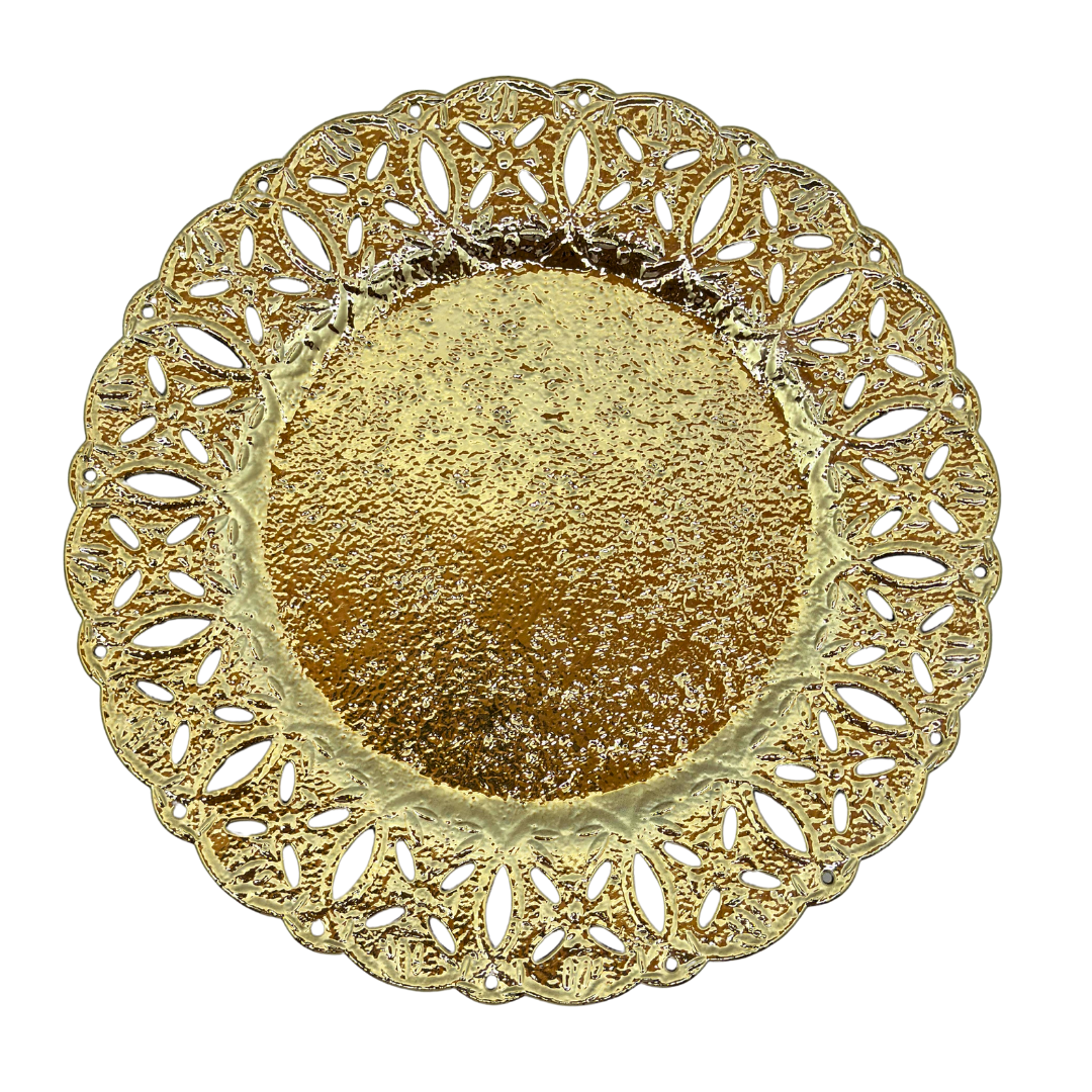 plato base decorativo plástico dorado 33 x 33 cms Ref: SA1209-20
