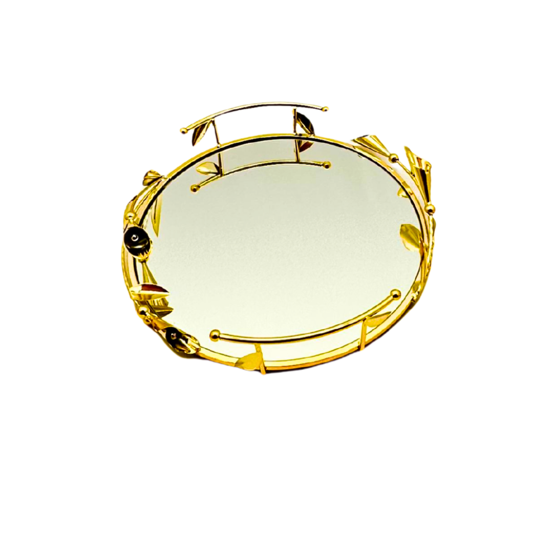 bandeja con espejo mediano dorado – Ref. SA2503-62M