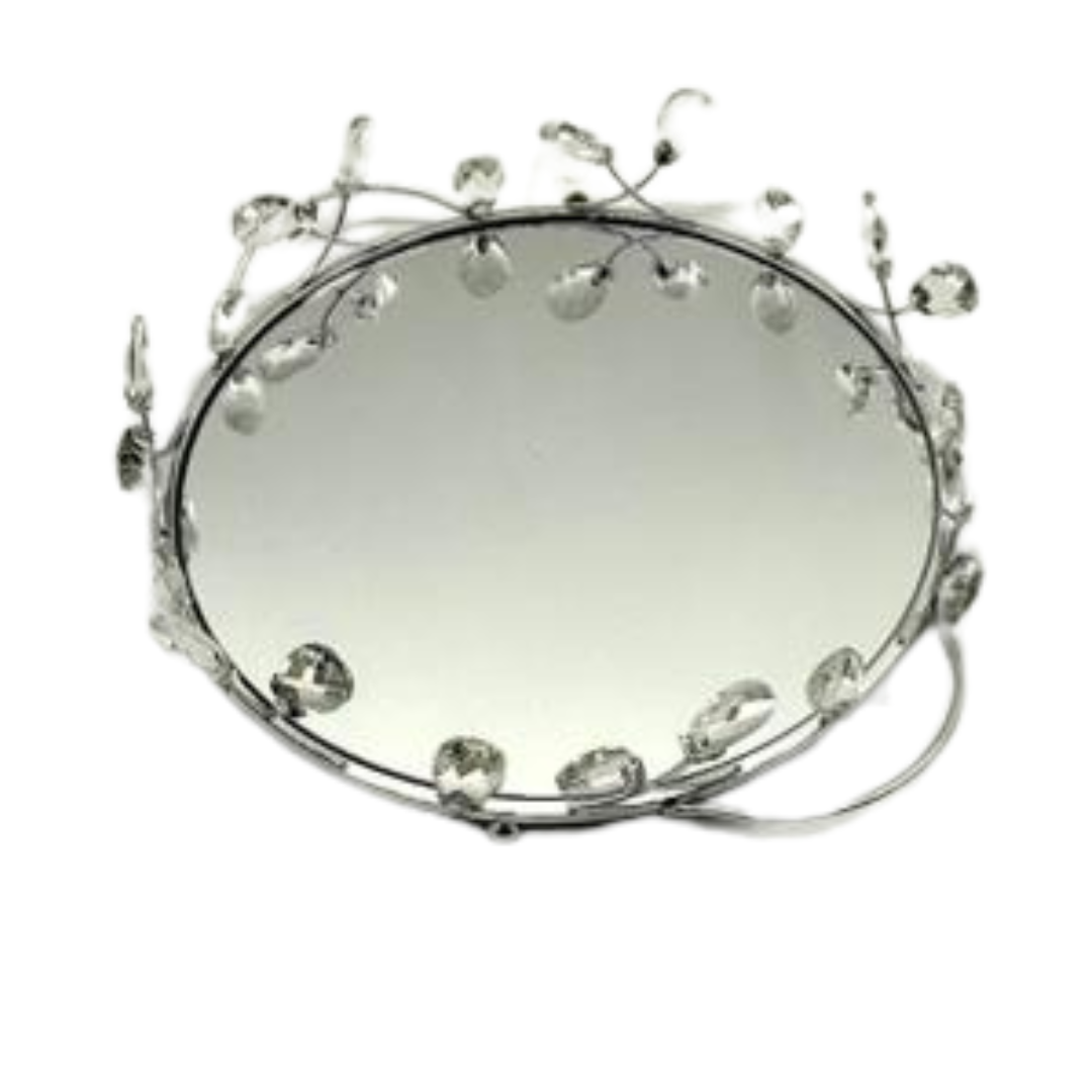 Bandeja con espejo mediana plateada – Ref. SA2503-59M