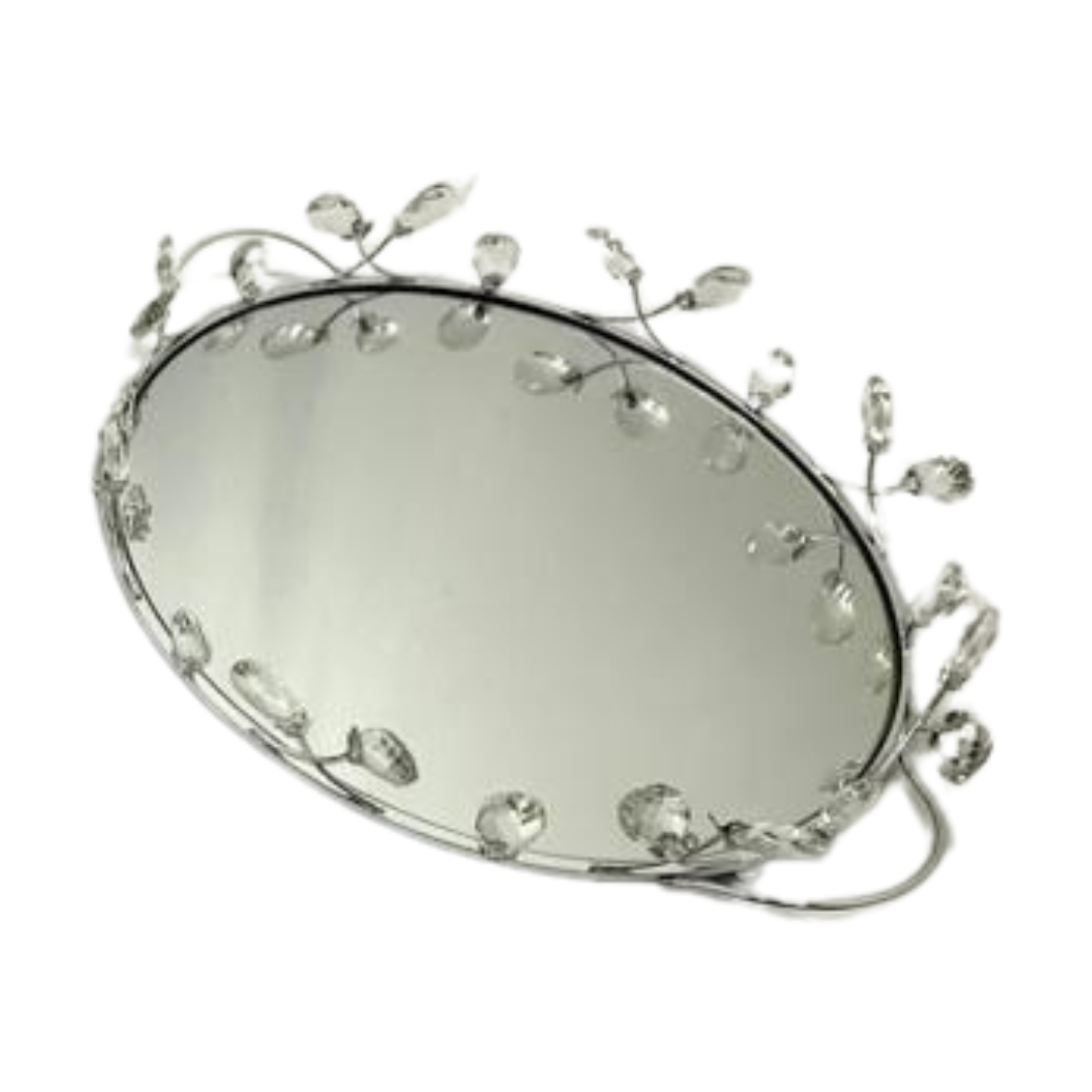 Bandeja con espejo grande plateada – Ref. SA2503-59G