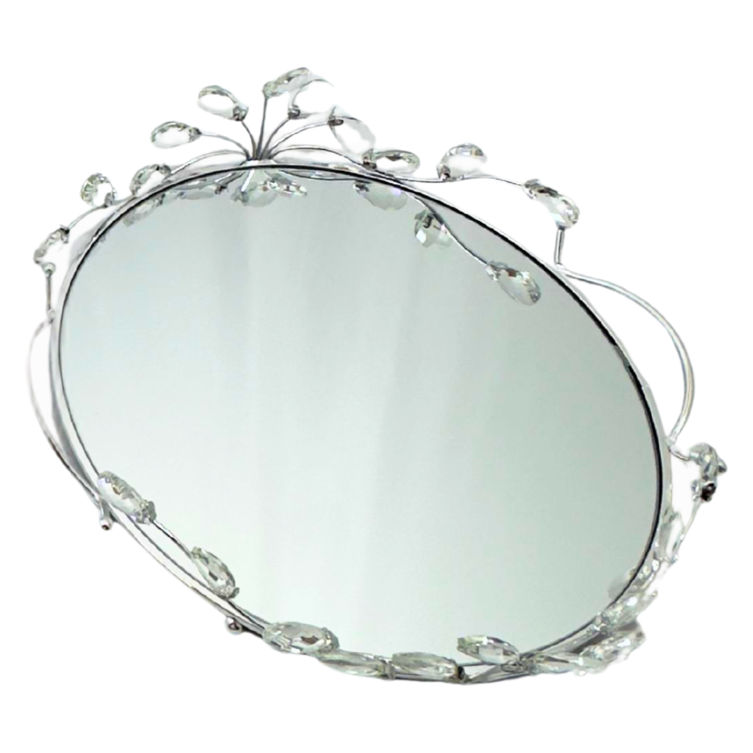 Bandeja con espejo plateada – Ref. SA2503-75G