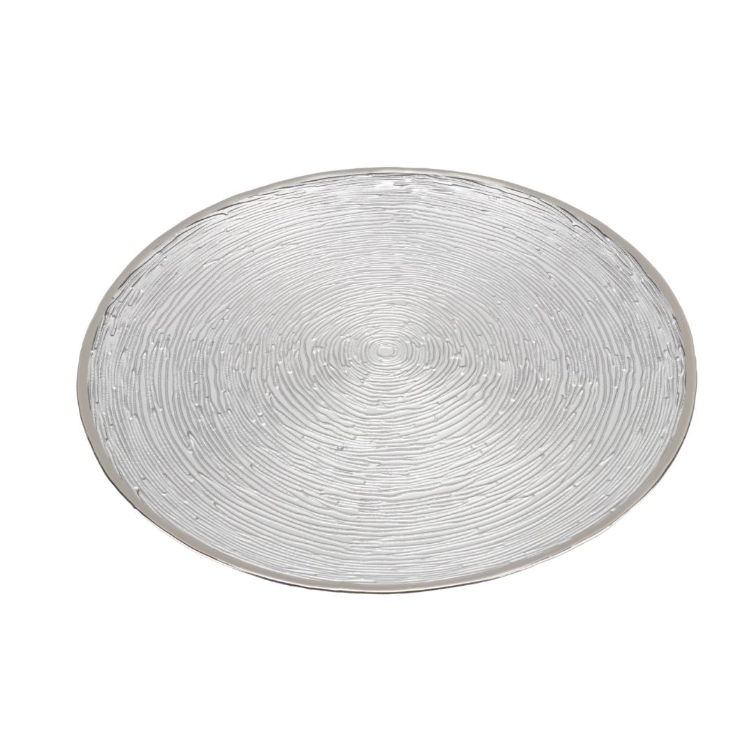 plato de vidrio de 32.5 cms plateado ref: US0322-154