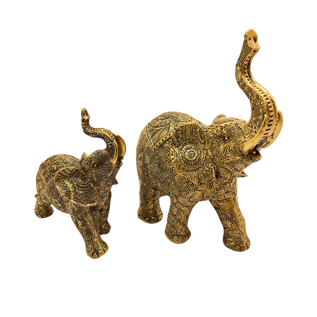 elefantes - color dorado en resina 28 x 21 cms Ref: SA1202-02