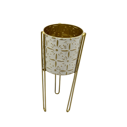 Matera metálica redonda pequeña con base  – Ref. SA1430P