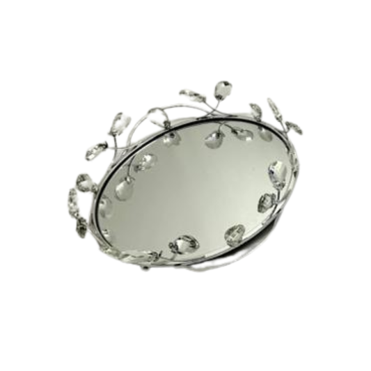 Bandeja con espejo pequeña plateada – Ref. SA2503-59P