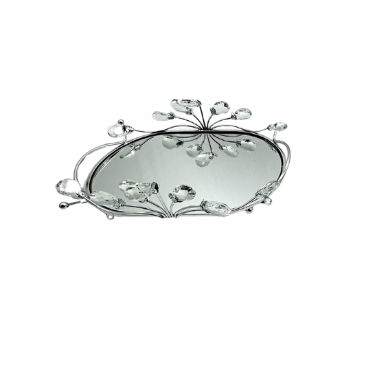 Bandeja con espejo pequeña plateada – Ref. SA2503-71M