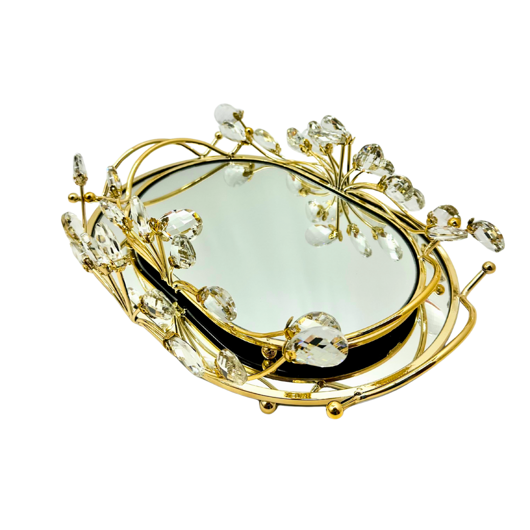 bandeja con espejo mediano dorado – Ref. SA2503-72G