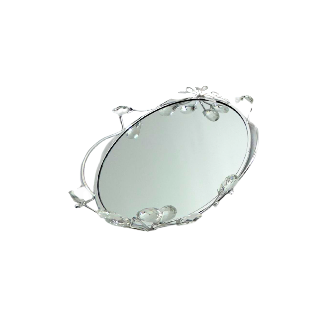 Bandeja con espejo pequeña plateada – Ref. SA2503-75P
