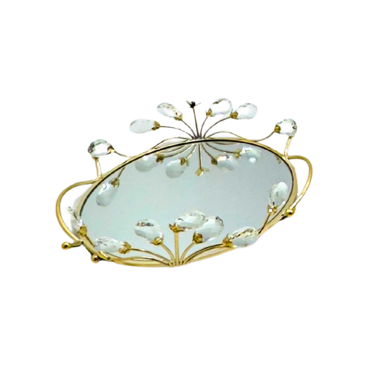 bandeja con espejo pequeña dorada – Ref. SA2503-74P