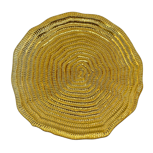 plato base decorativo plástico dorado 33 x 33 cms Ref: SA1209-07