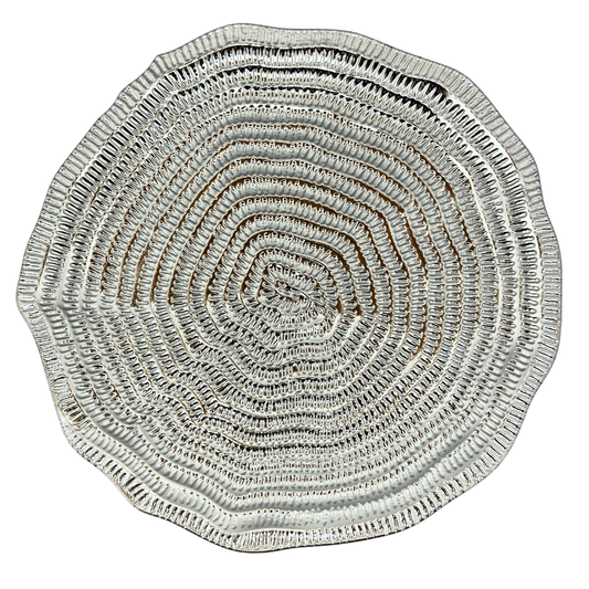 plato base decorativo plástico plateado 33 x 33 cms Ref: SA1209-08