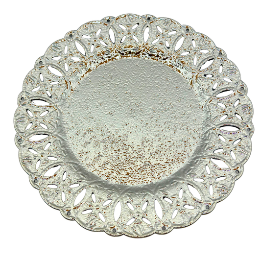 plato base decorativo plástico plateado 33 x 33 cms Ref: SA1209-18