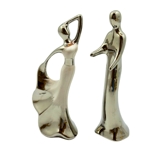 pareja bailarines blanco plateado - 9.5 cms x 53 cms SA2503-344