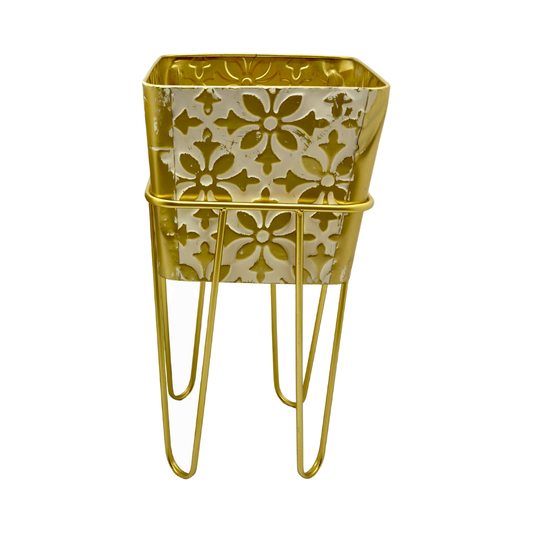 Matera metálica cuadrada mediana con base – Ref. SA1434M