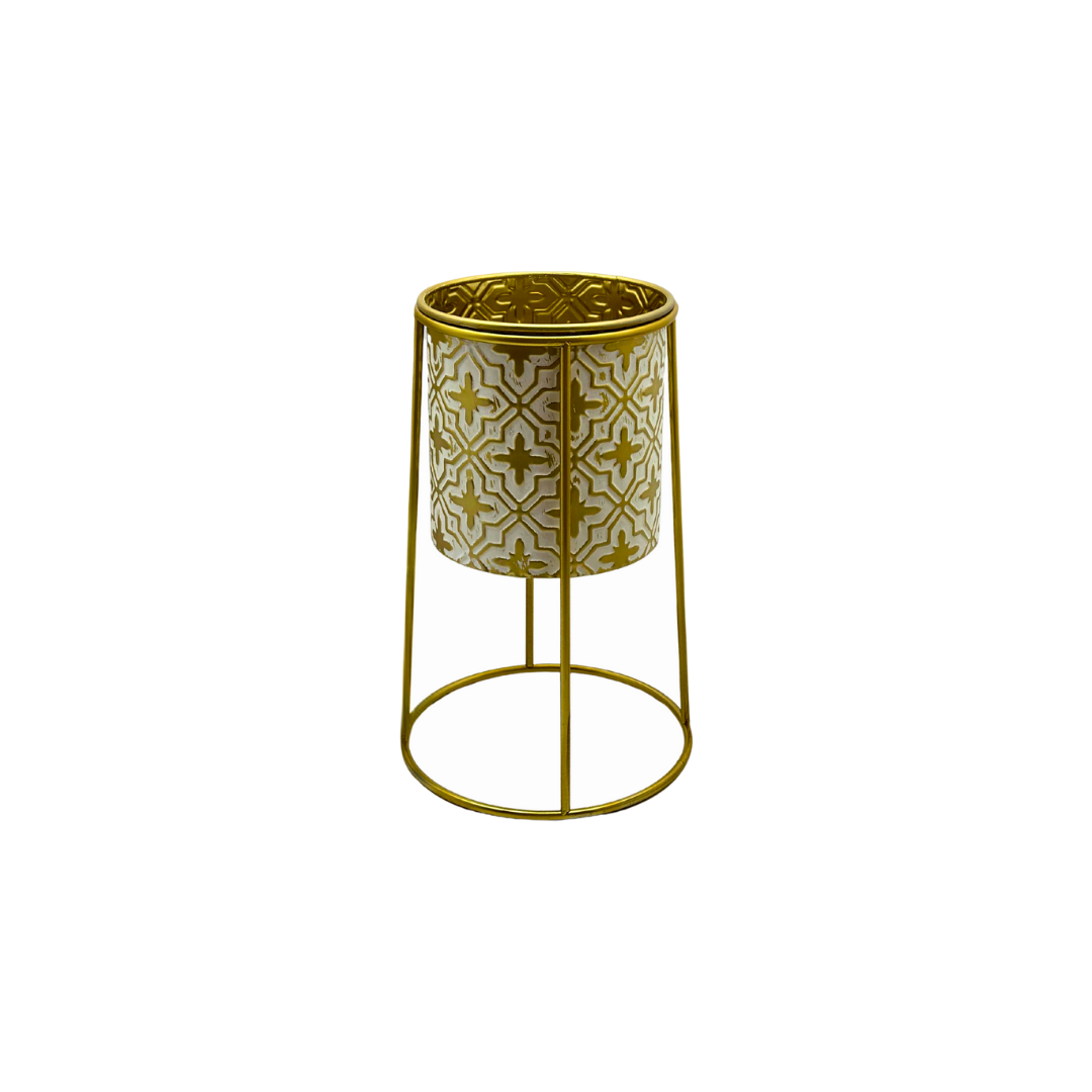 Matera metálica redonda pequeña con base – Ref. SA1431P