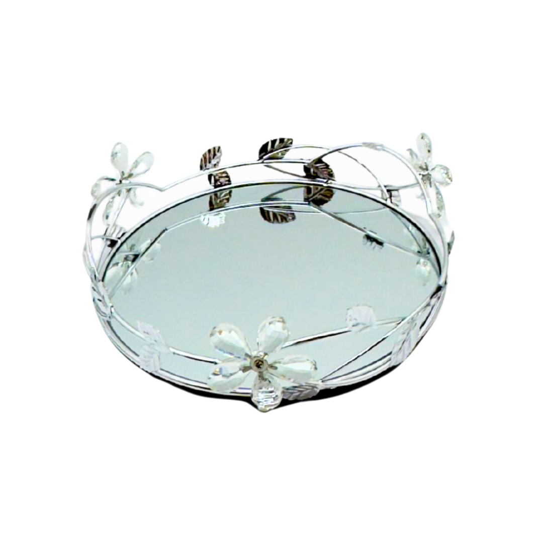 Bandeja con espejo mediana plateada – Ref. SA2503-57M