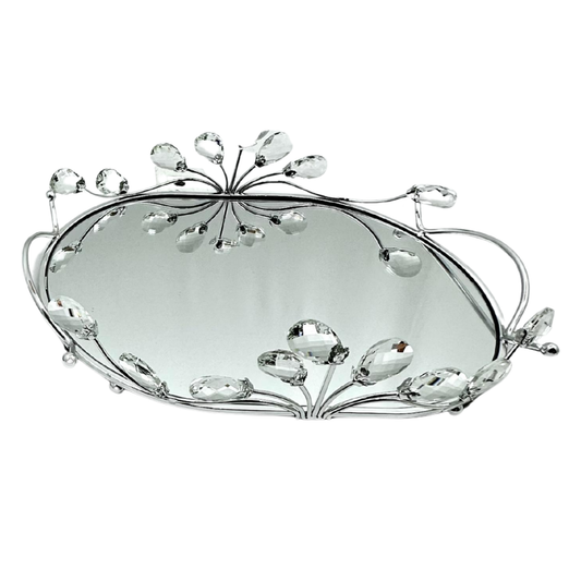 Bandeja con espejo mediana plateada – Ref. SA2503-71G