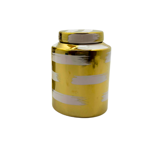 Ánfora de cerámica dorada (19 × 13 cm) – Ref. SA1747