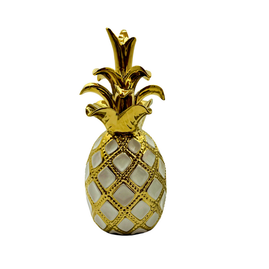 piña ceramica blanco dorado REF: SA1683