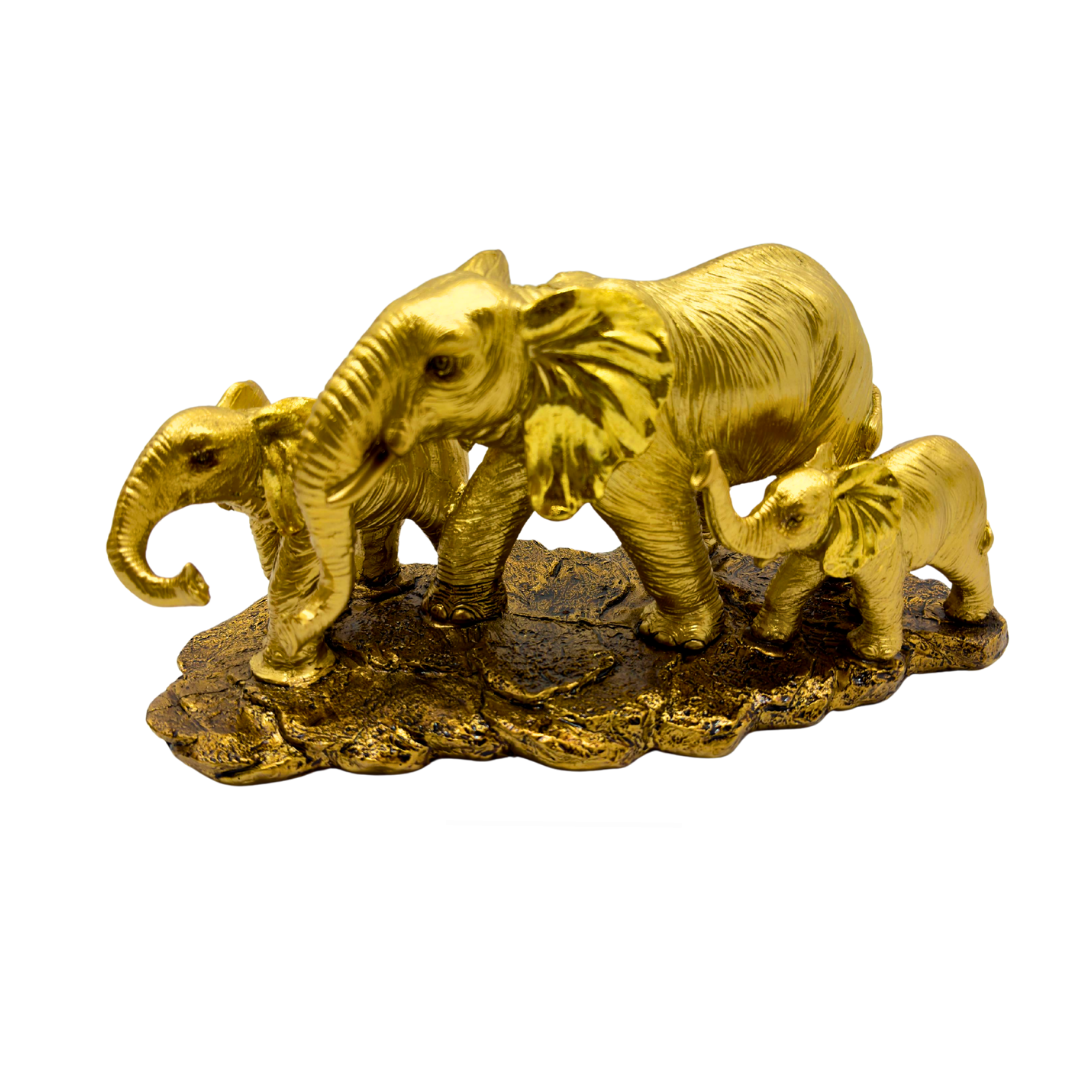 juego de elefantes - dorado en resina 30 x 15 cms Ref: SA2503-545