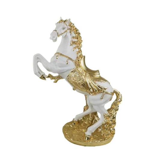 caballo blanco dorado 55 x 22 cms ref: US0321-43