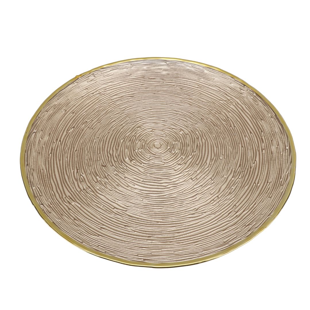 Plato de vidrio champan DE 32.5 cms ref: US0322-153