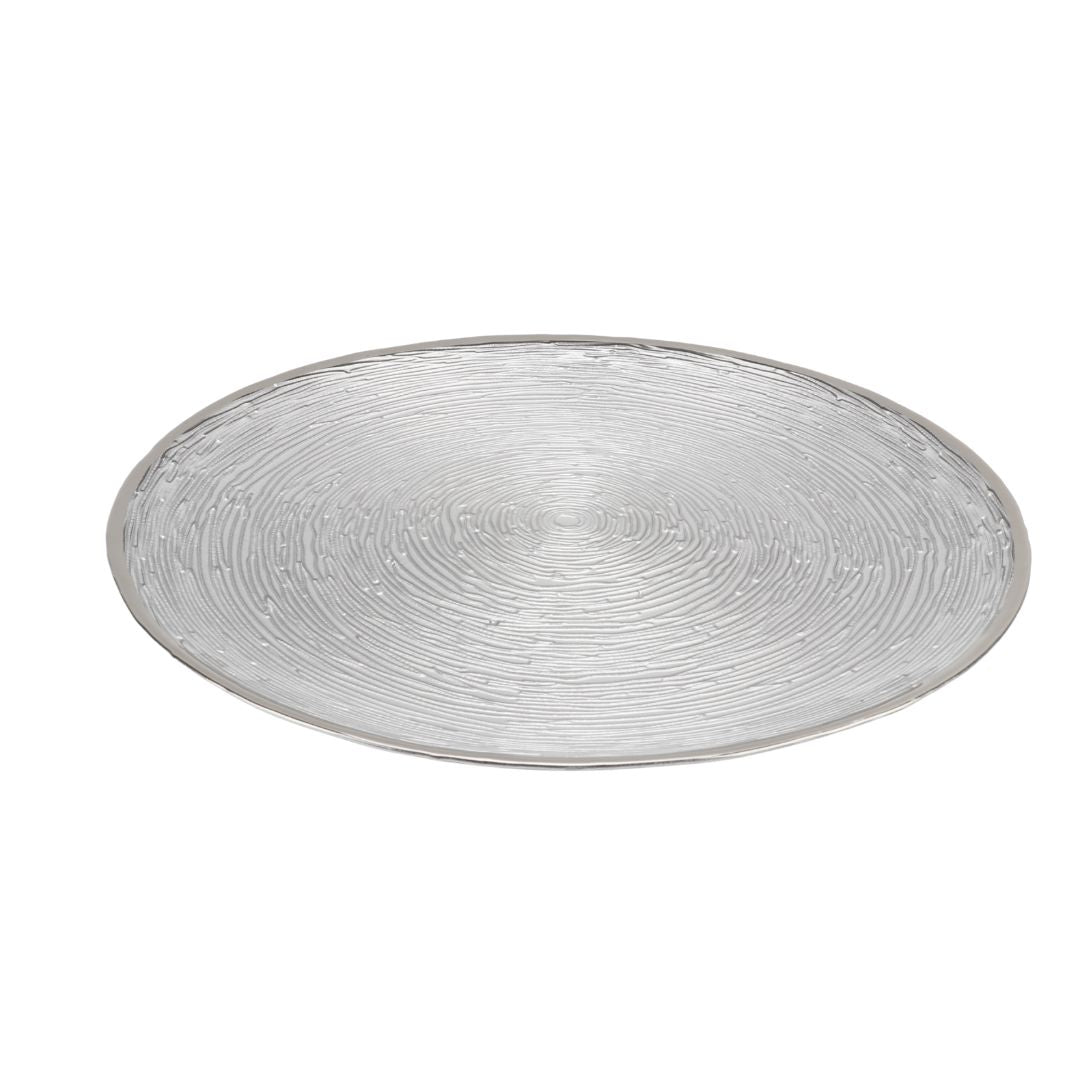plato de vidrio de 32.5 cms plateado ref: US0322-154