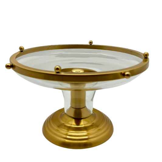 Frutero en vidrio y metal dorado – Ref. SA1665