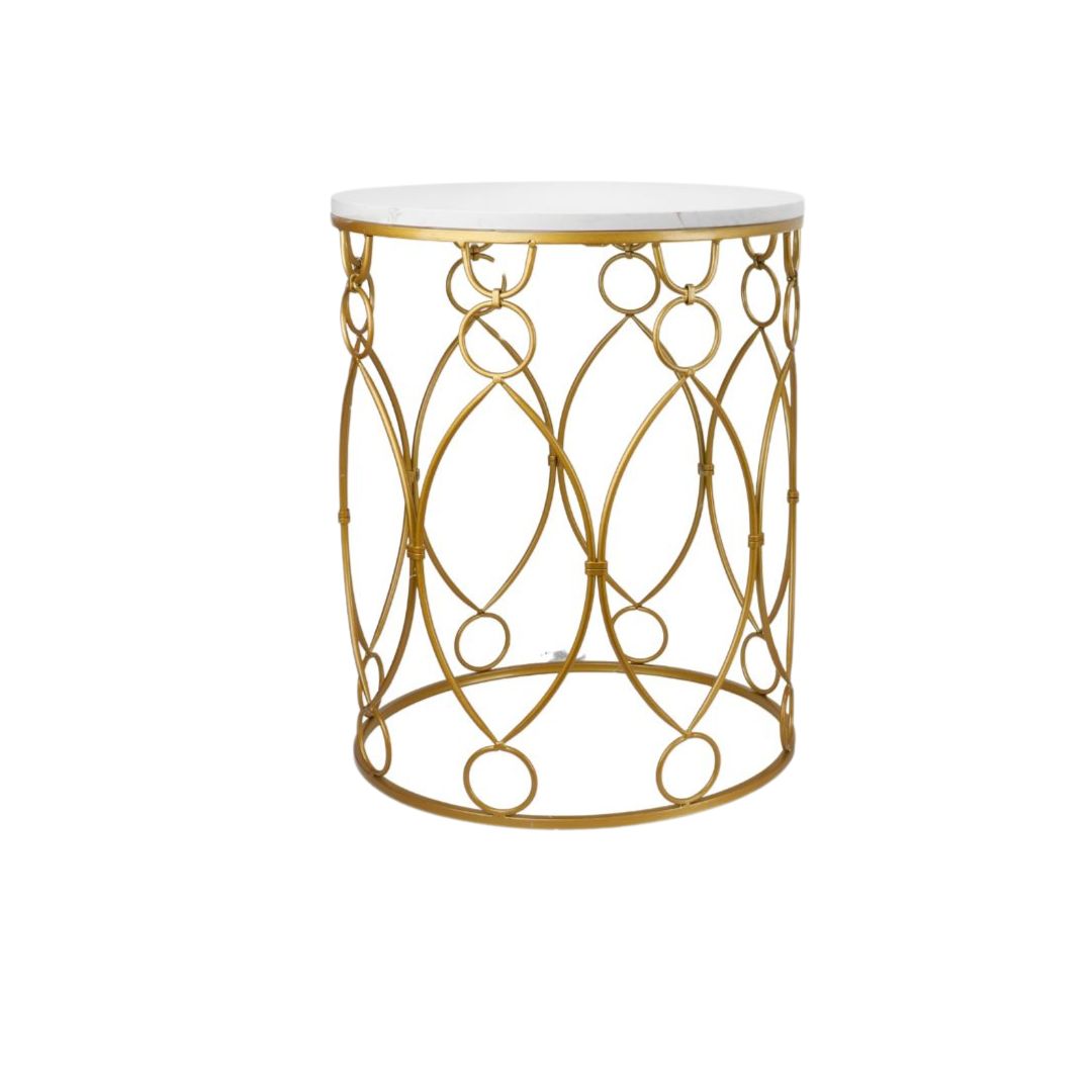 mesa dorada con marmol  Unidad ref: US0324-84G  - 39 x 54 cms