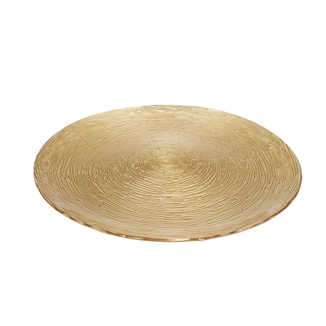 Plato de Vidrio Dorado de 32.5 cm ref: US0322-150