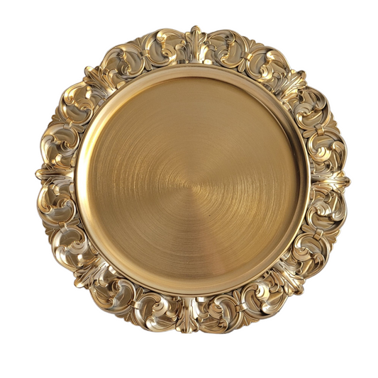 Plato Decorativo de Pasta de 35 cm color dorado, Elegancia y Versatilidad en tu Hogar ref: US0323-09